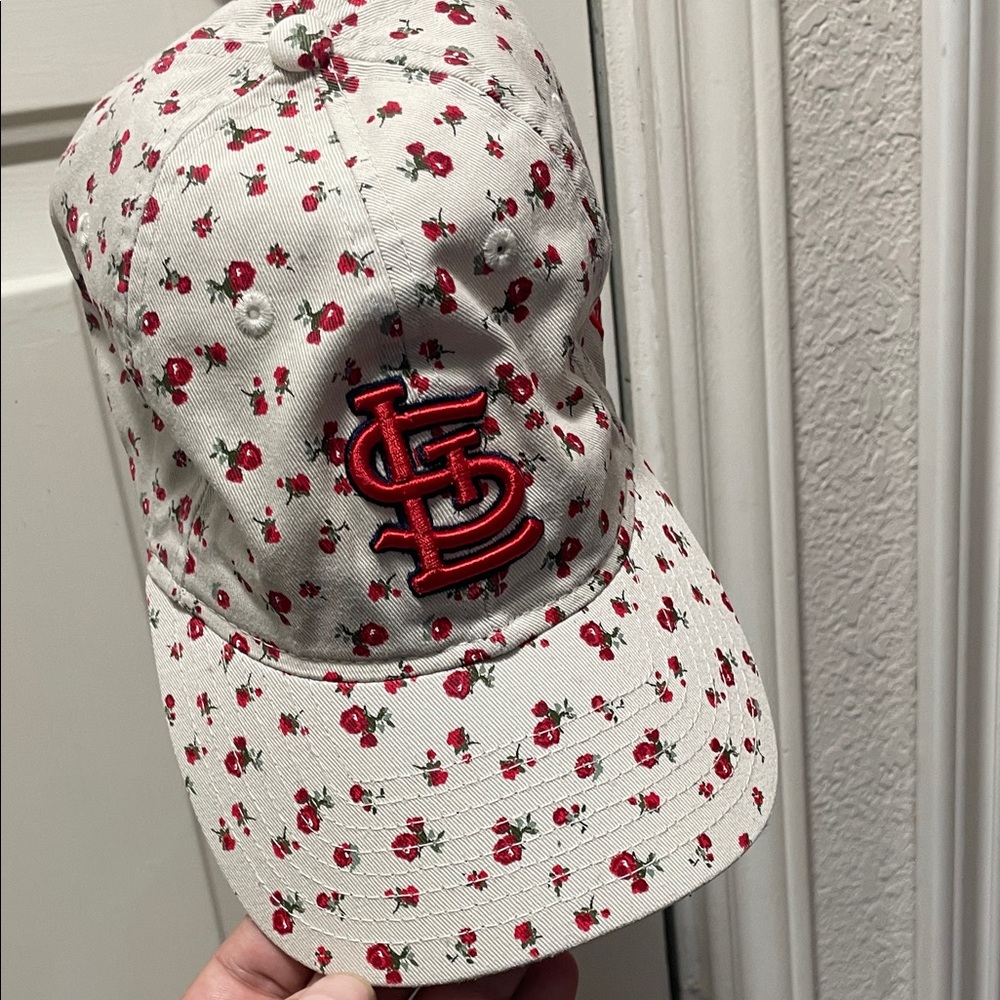 New Era White and Red Floral Hat